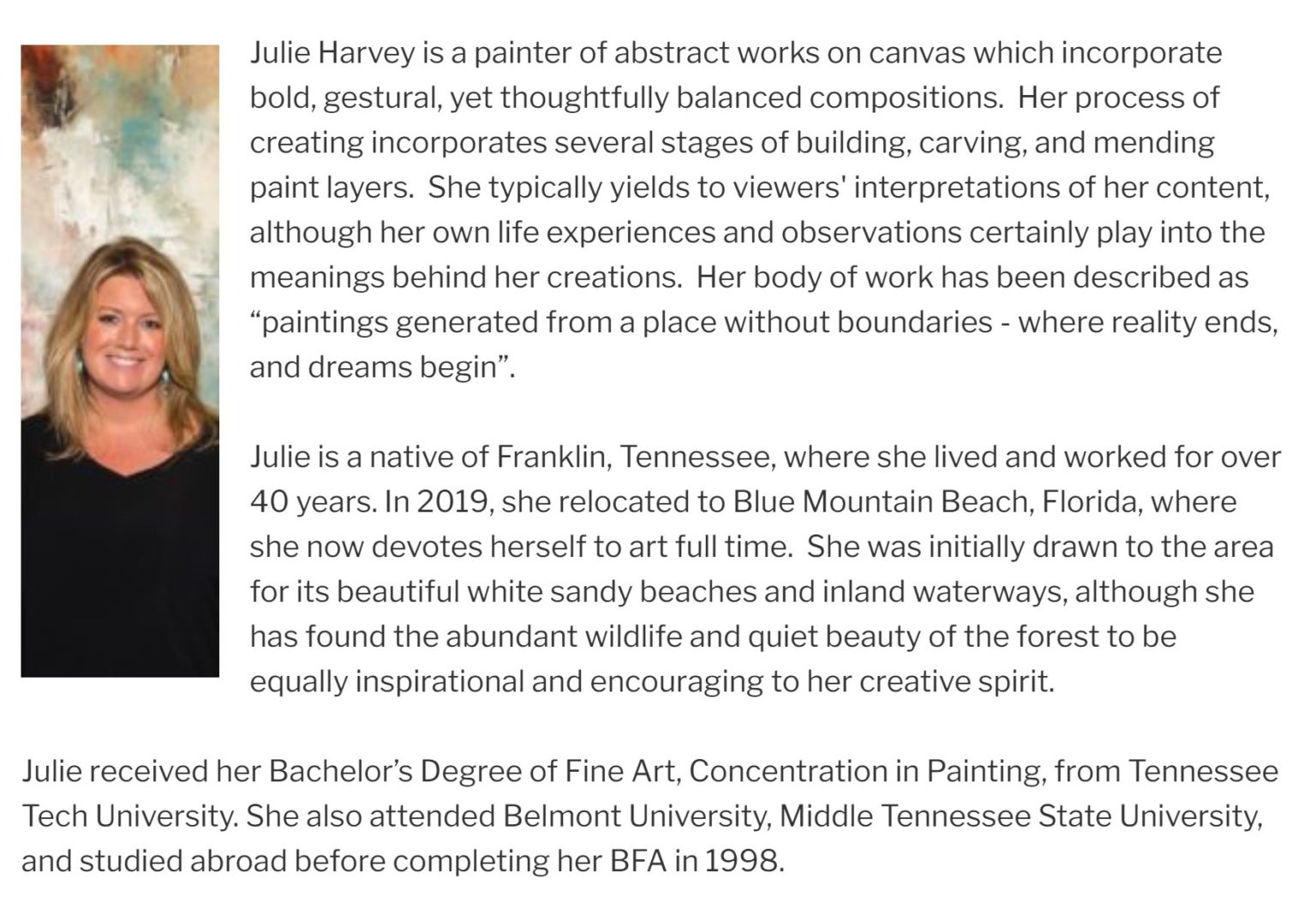 About Julie Harvey Art